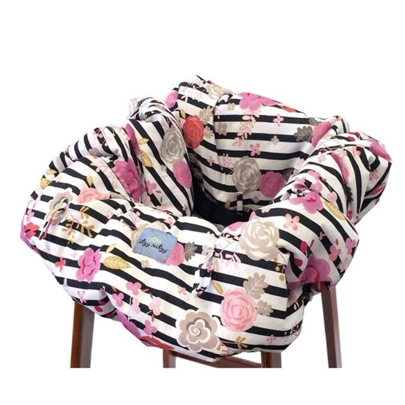 Itzy Ritzy Black and White Striped Floral Bag - Picture 3 of 3